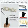 Paint Roller Kit 9 Piece, Paint Rollers, Brushes & Paint Tray, House Painting Supplies, High Absorbency, Washable, Reusable