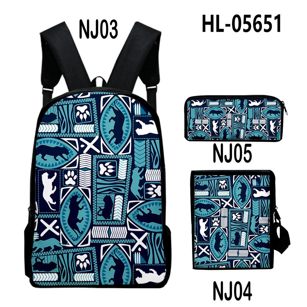 Trendy Popular Tribal patterns 3D Print 3pcs/Set pupil School Bags Laptop Daypack Backpack Inclined shoulder bag Pencil Case
