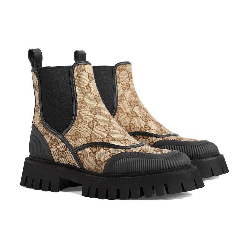 Gucci Wmns Ankle Boot 'GG Canvas - Beige Ebony' Women's 751711 FABSQ 9751