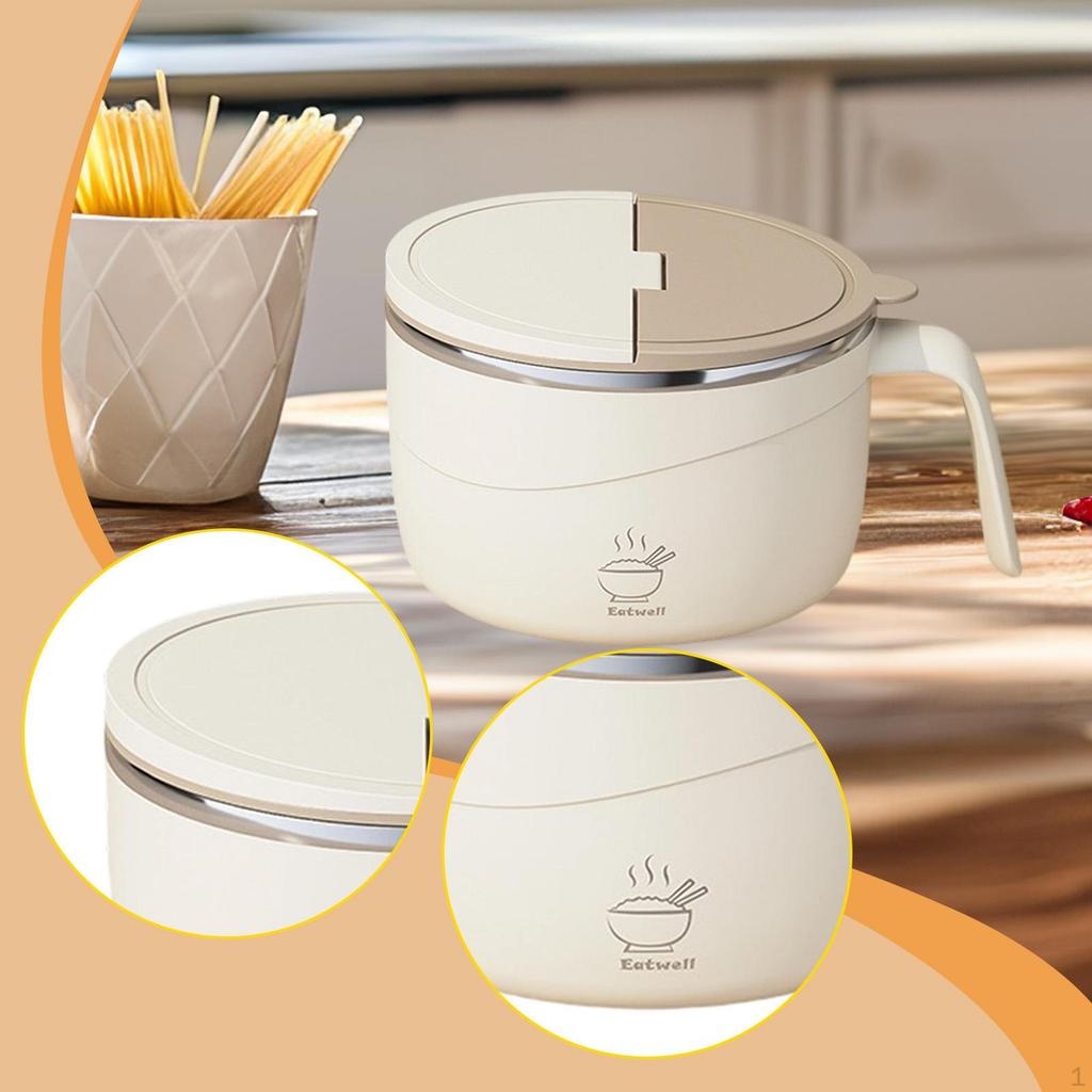 with Lid, Round Soup Bowl, Kitchen Utensil, Household Accessory, Large Capacity Cereal Container,