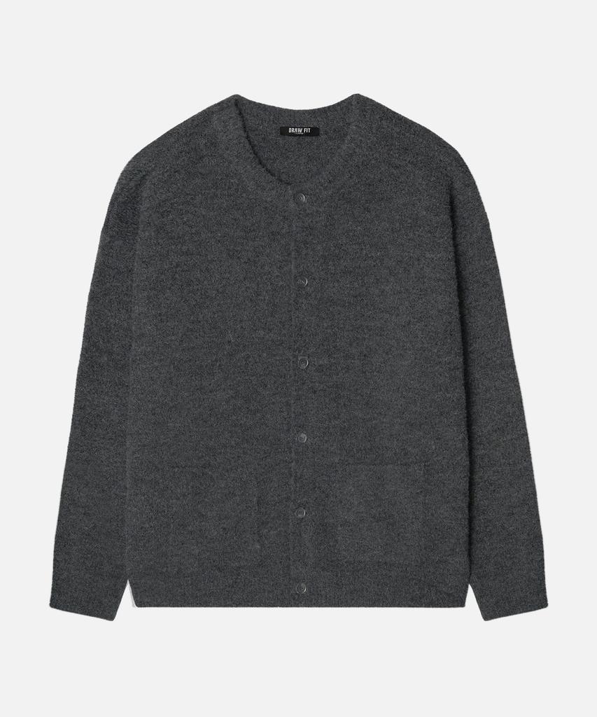 Draw Fit Wool Blend Hairy Knit Cardigan [D.Grey]