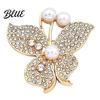 Rhinestone Brooch Pin Women Butterfly Pin, Shape Lapel with Dress Faux Pearls Rhinestones, Jewelry Accessory for Dresses Coats Jackets Decorative