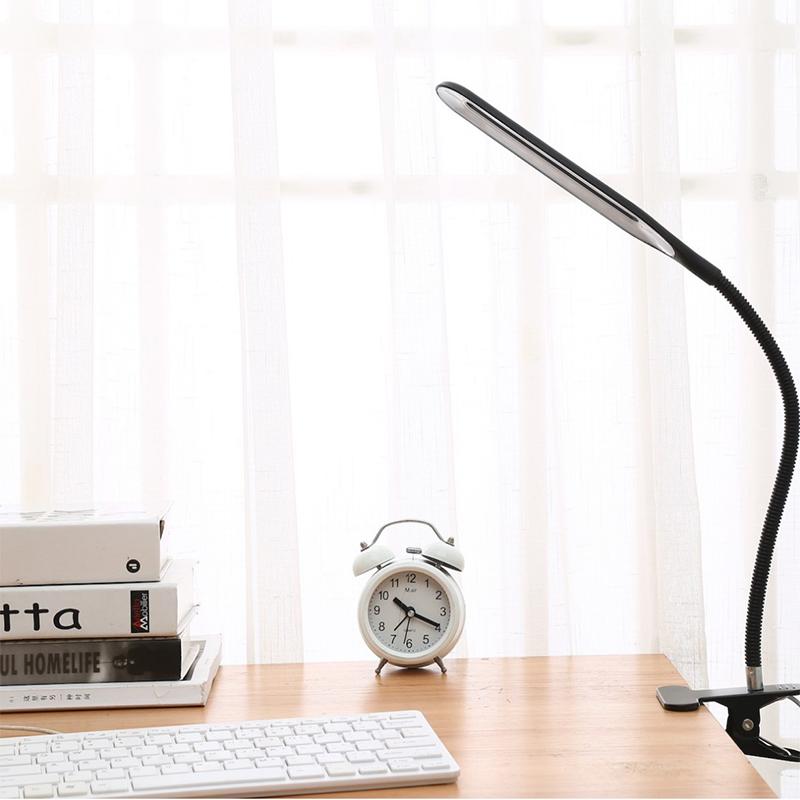 Desk Bedside Clip-on Desk Lamp Student Study Eye Protection Portable Bendable Reading USB Desk Lamp