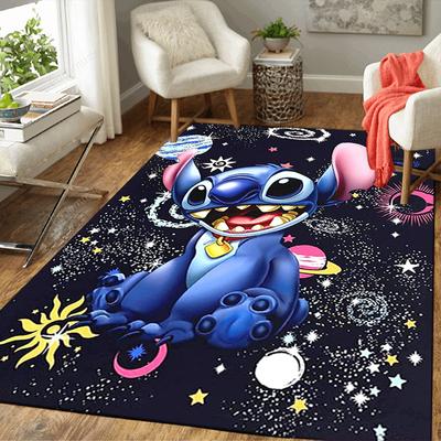 1Pc Stitch Space Adventure Rug, Office Carpet Indoor Outdoor Doormat, Non-Slip Soft, Living Room, Christmas Halloween Gift. M928614