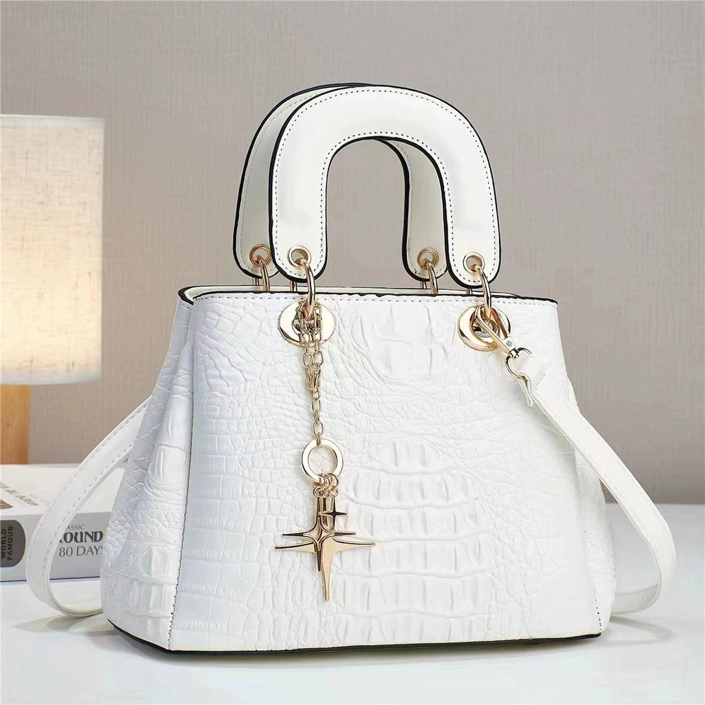 Women Crocodile Pattern PU Leather Handbag Luxury Designer Stylish Shoulder Crossbody Bag Daily Commute Purse