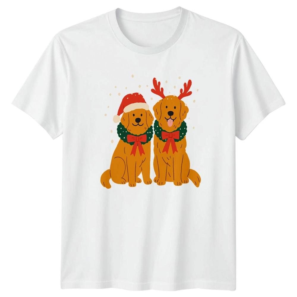 Christmas Golden Retrievers Holidays Unisexs TShirt Unisexs Tee Graphic Unisex Top S