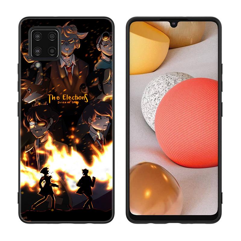 Dream Smp War Cartoon Case For Samsung Galaxy A12 A02S A22 A32 A52 A72 A71 A51 A41 A31 A21 A11 A50 A70 A10S A20S Black Cover