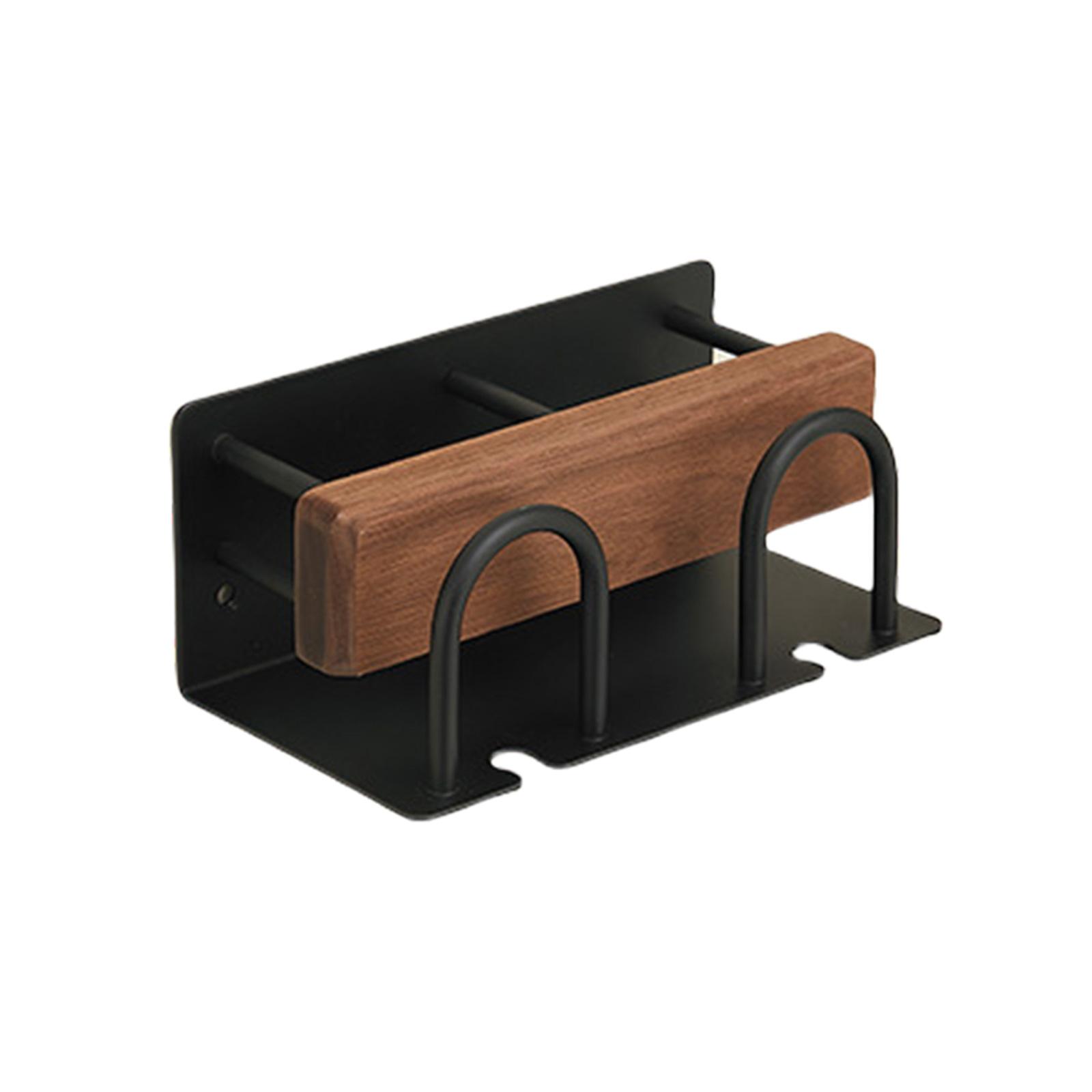 

Wall Mounted Wood Electric Toothbrush Holder Space Aluminum Bathroom Organizers 2Slot Rack for Multiple Brushes A чёрный