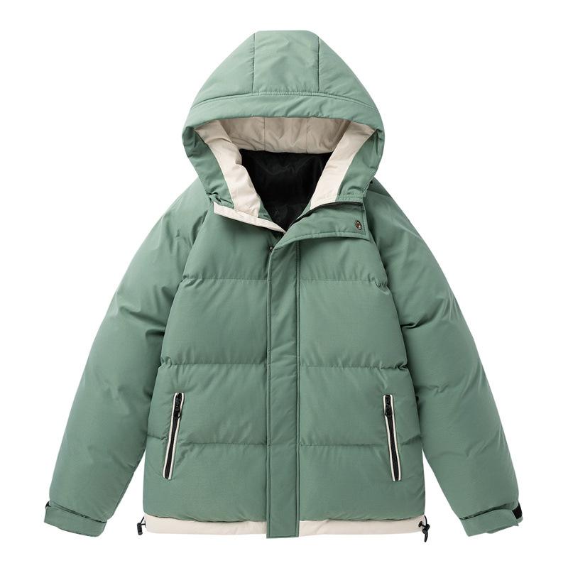 

Мужская зимняя новая стеганая куртка с двумя полосками, короткая хлебная одежда, ветрозащитная, водонепроницаемая и теплая, утолщенная стеганая одежда с капюшоном 4XL