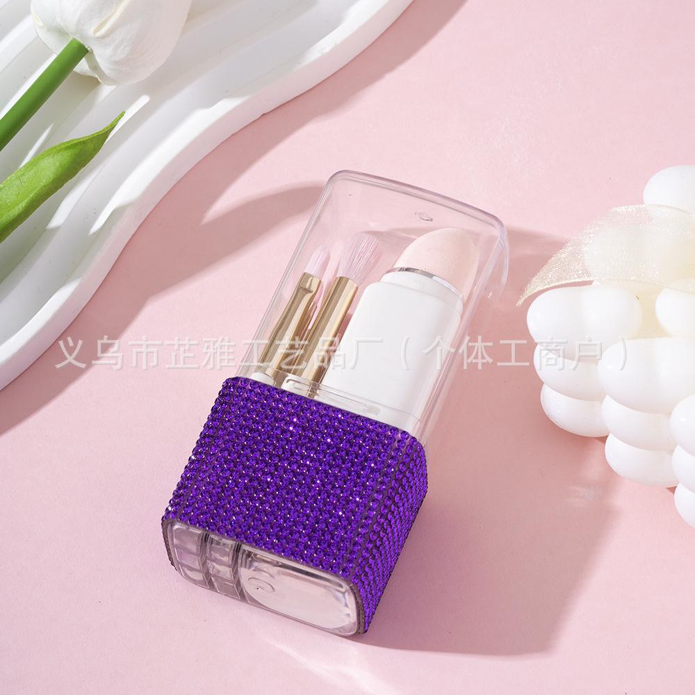 

Square diamond storage dust 8 pcs - makeup brush box sub-packing box, personalized portable color diamond, makeup box фіолетовий