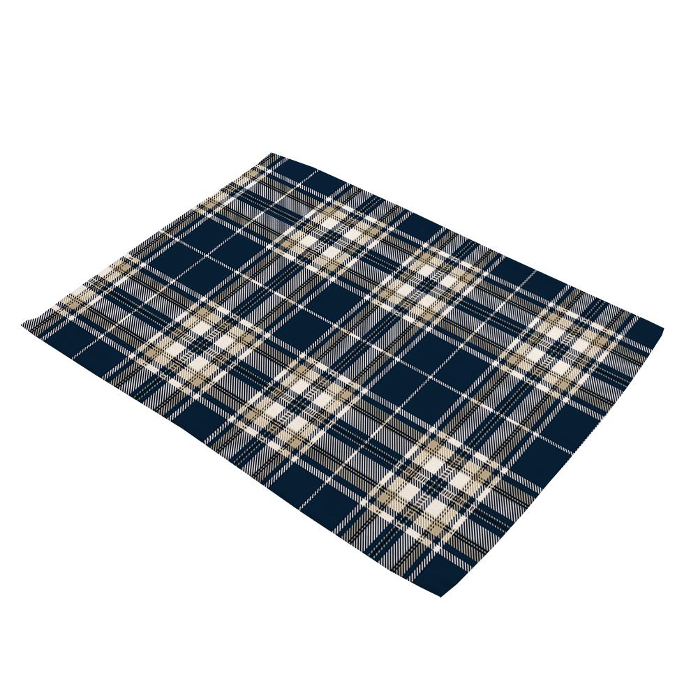 Blue/Yellow/Green White Small Plaid Placemats Linen Table Mat Fresh Style Modern Decor Kitchen Dining Room Grid Cup Pads Coaster