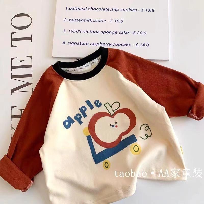 

Girls And Boys Casual Cotton Long-sleeved T-shirts For Summer, Simple Children s Tops 100cm