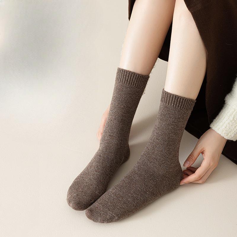 3 Paar Wollsocken für Damen und Herren zum Warmhalten im Herbst und Winter. Herren-Kniestrumpf mit Fleece und verdicktem Kaschmir, lange Socken