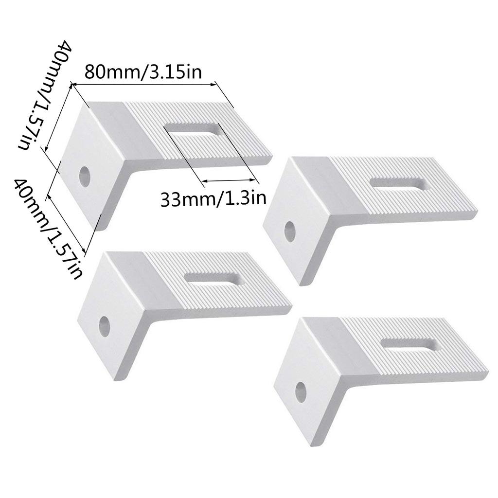 Suporte de montagem de painel solar Suporte de painel solar de alumínio em L Suporte de painel solar de telhado para RV Barco Parede Caravanas
