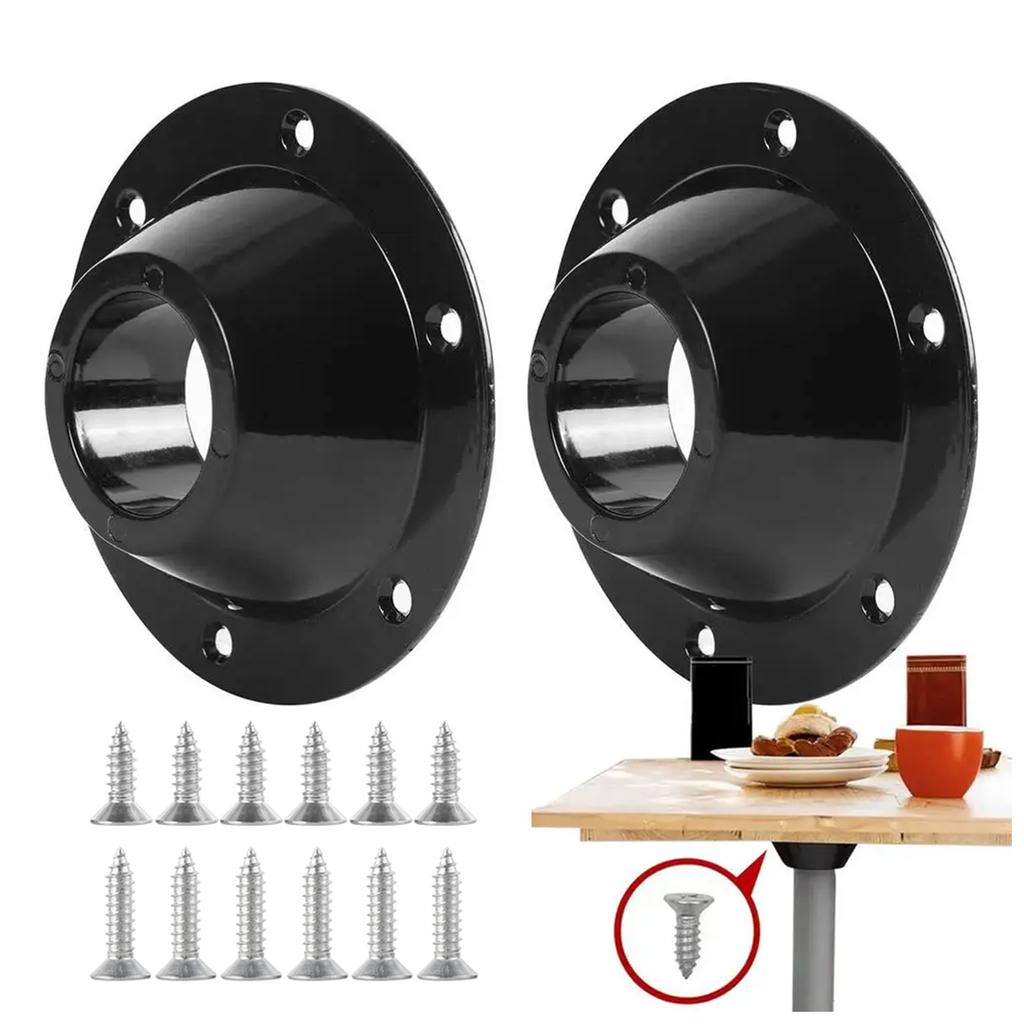 Table Leg Base Aluminium Pedestal Table Base Flange Dinette Table and Floor Mount Base with 6 Mounting Hole