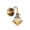 Vintage Brass Switch Wall Sconces, Amber Clear or White Glass Shade Wall Lights,Gold Bathroom Vanity Light Fixtures