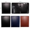 Portable PU Leather A4 File Folder Zipper Bag Card Holder Pen Insert Business Briefcase Zipper Closure Memo Pad Clip Conference