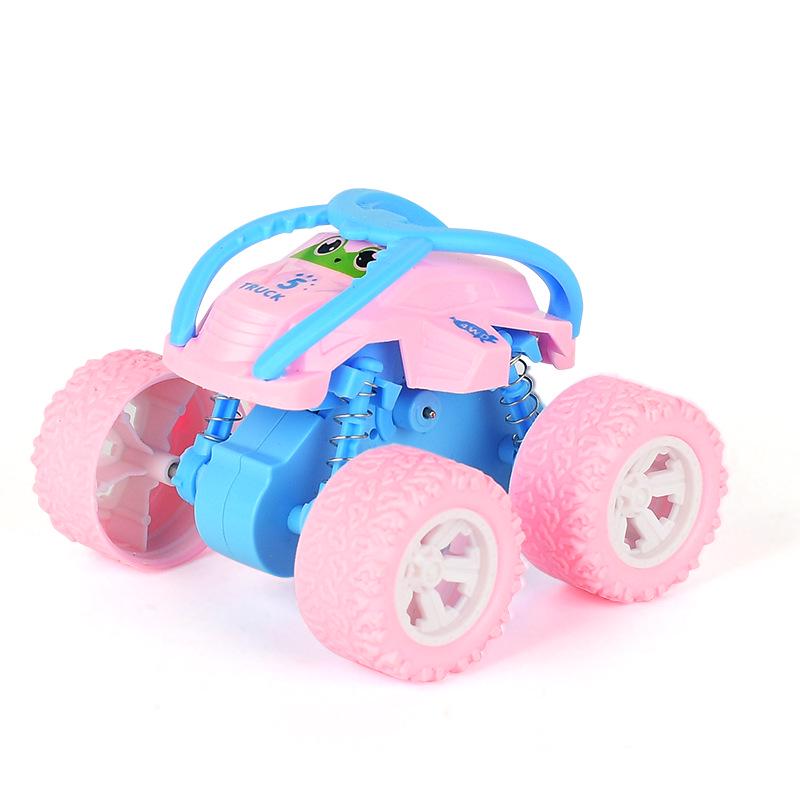 Kids' Four-Wheel Drive Inertia Toy Car - Macaron Rollover Stunt Vehicle