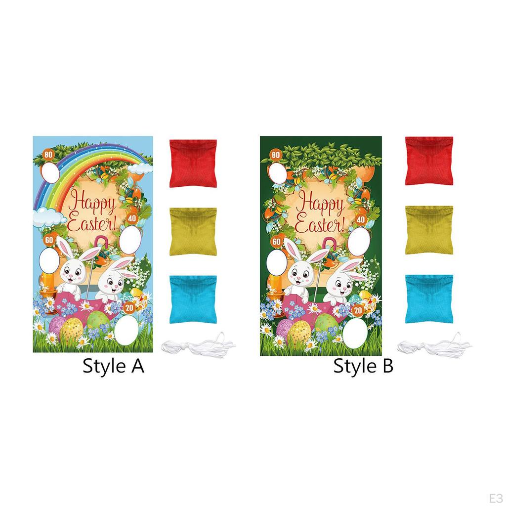 Toss Game Banner Backdrop Carnival Activity Photo Props Party Supplies Bunny Games Kids