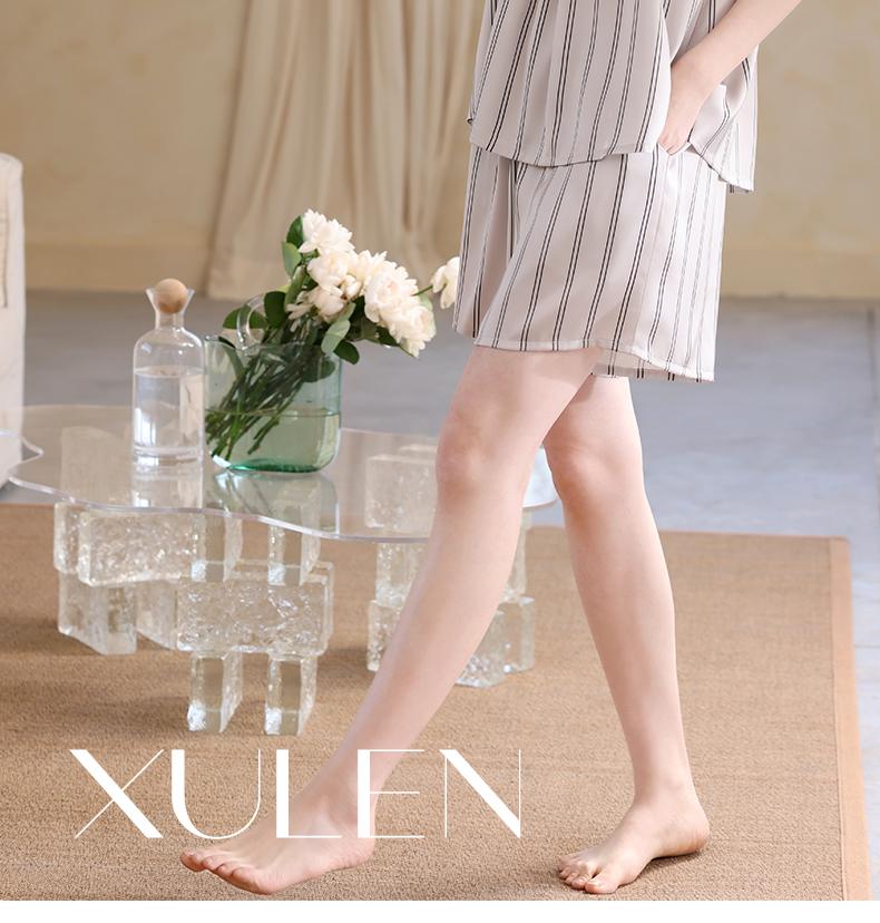 Xuan Liang [With Chest Mat] Women's Summer Ice Silk Strap Shorts Set Sexy Simulated Silk Home Clothes