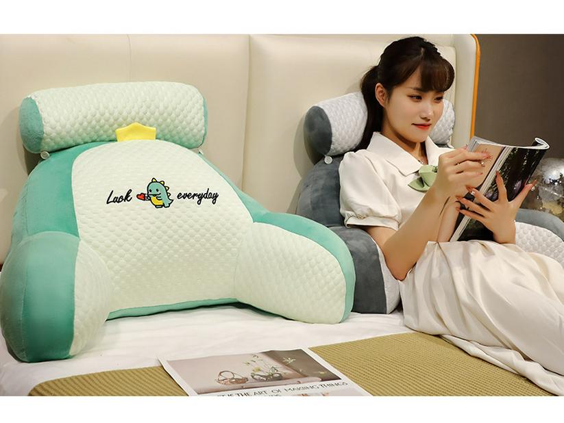 Large Soft Bed Backrest and Headboard Cushion - Ice Beans Pillow for Sleeping and Lounging