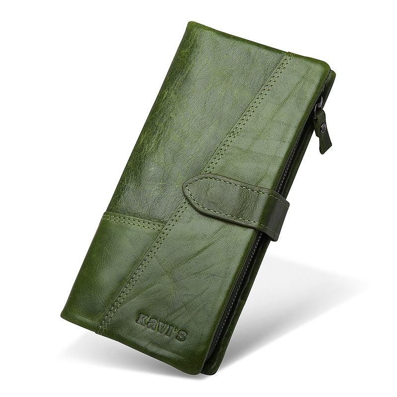 Women Genuine Leather Long Wallets Retro Cowhide Multifunctional Coin Purse Multi Slot Large Capacity Card Bag Clutch High Quality Wallet
