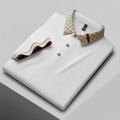 Men's Polo Shirt with Exquisite Craftsmanship Print Short Sleeves Summer Lapel T-Shirt Business Casual Menswear