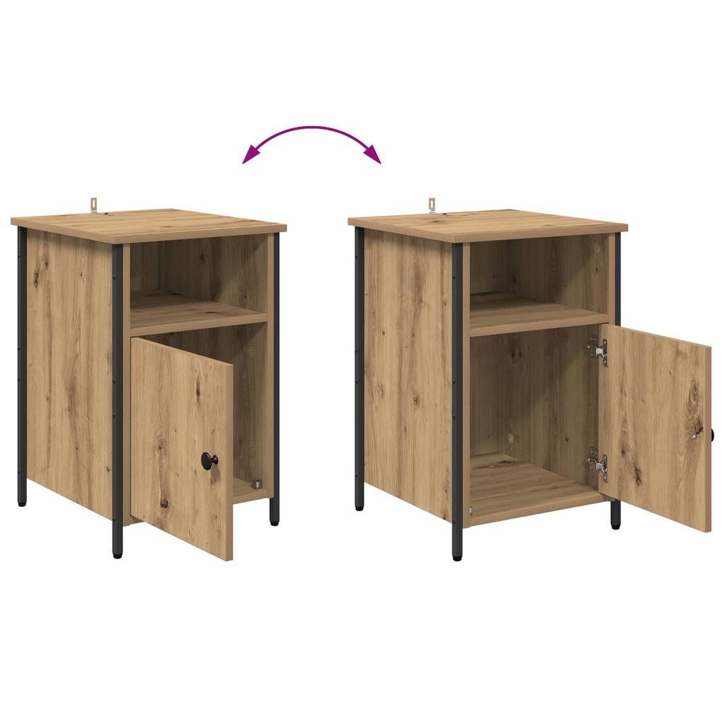 Nightstand Set of 2 Artisan Oak Finish 40 x 42 x 60 cm Engineered Wood