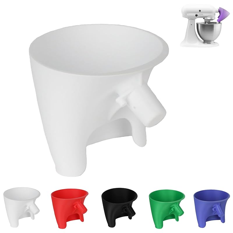 Wide Mouth Flour Funnel 4.5-5 Qt Tilt-Head for Kitchen Aid Mixer Attachment Flour and Egg Liquid Baking Essentials 1PCS