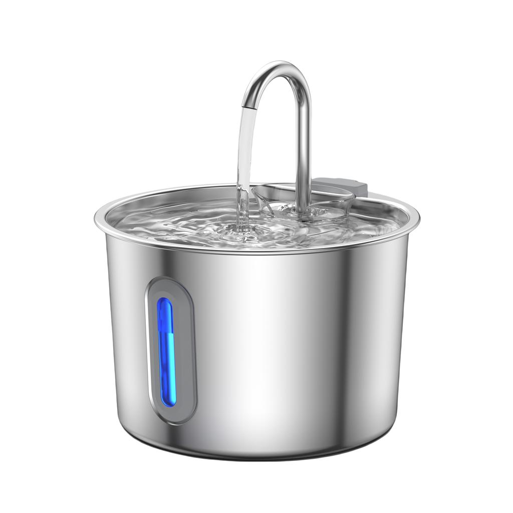 Stainless Steel Cat Water Fountain 2.2L/75oz Pet Automatic Water Dispenser for Dog Cat Drinking Pet supplies Filter System
