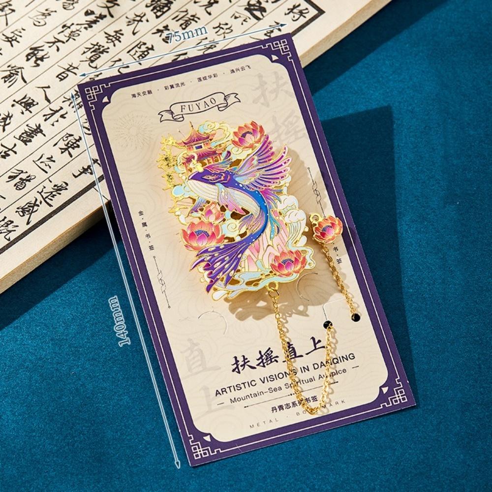 Chinese Bookmark Colorful Metal Bookmark Tassel Pendant Bookmark Practical For Gift Giving Student Art Lover