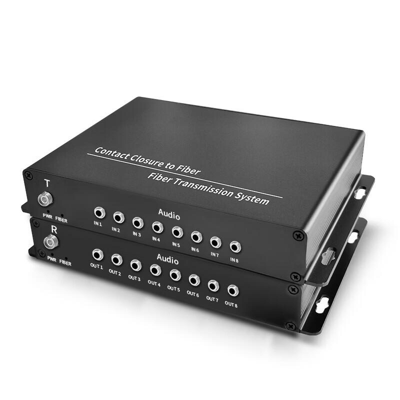 Yeren 8-Channel Unidirectional 3.5mm Stereo Audio Fiber Optic Transceiver