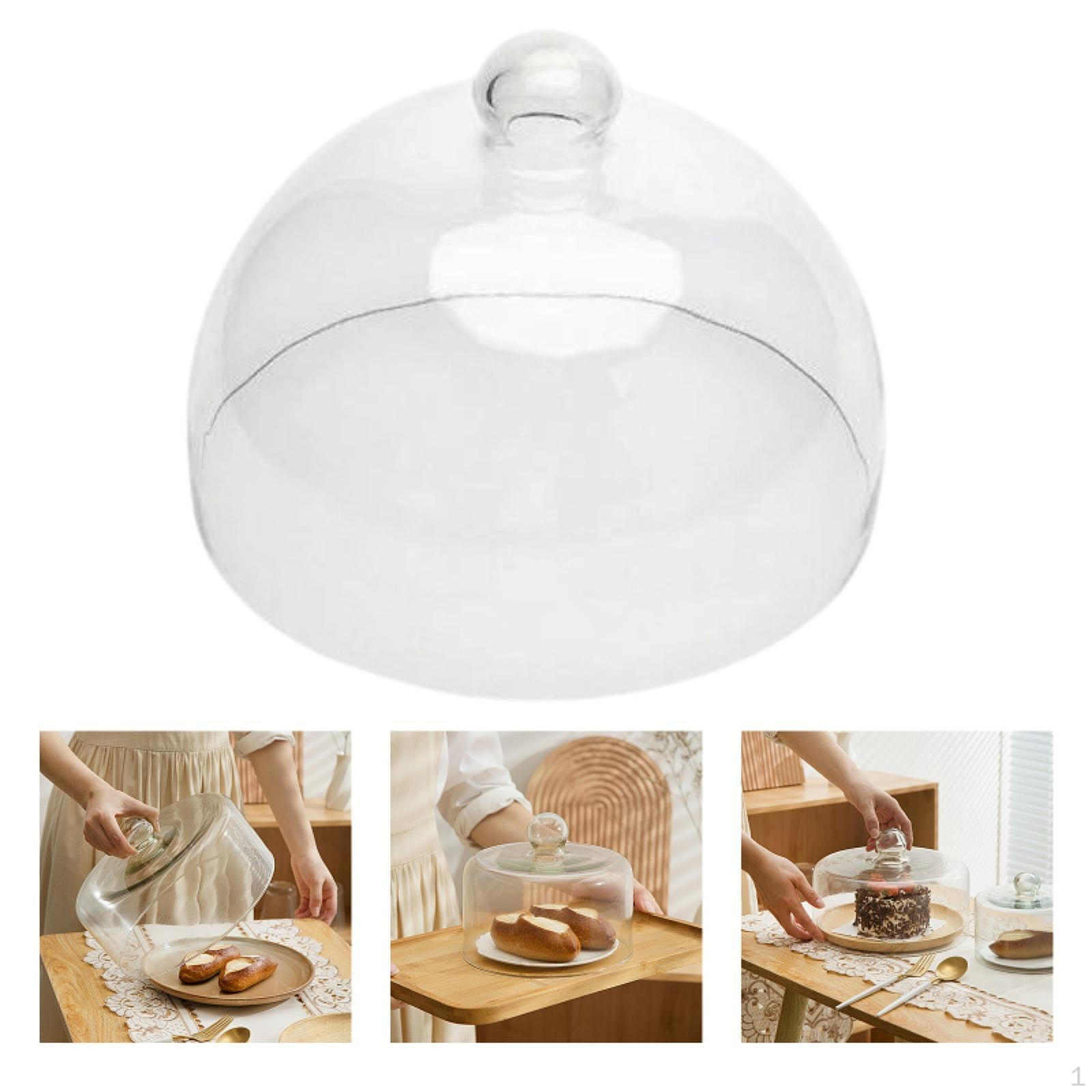 

Подставка для торта, стеклянная крышка, подставка для выпечки, сервировочное блюдо в виде купола 15x20.8cm