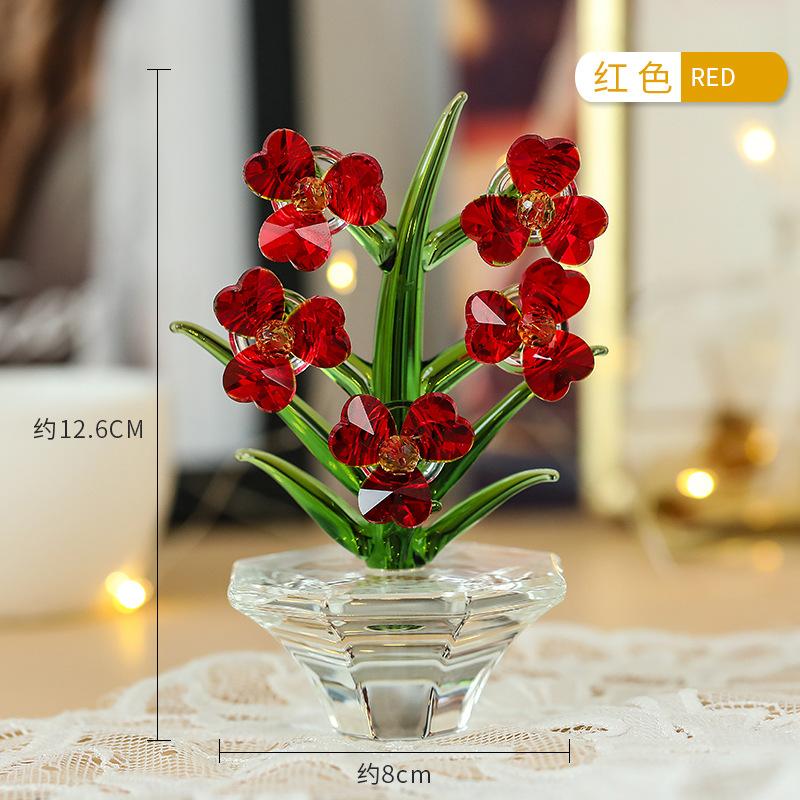 Křišťálové sklo řemeslná orchidej ozdoba obývací pokoj stolní ozdoba
