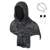 Zerstört Gewaschen Gerissen Loch Vintage Schal Mann Frau Gothic Punk Baumwolle Leinen Schal Mittelalter Cosplay Umhang
