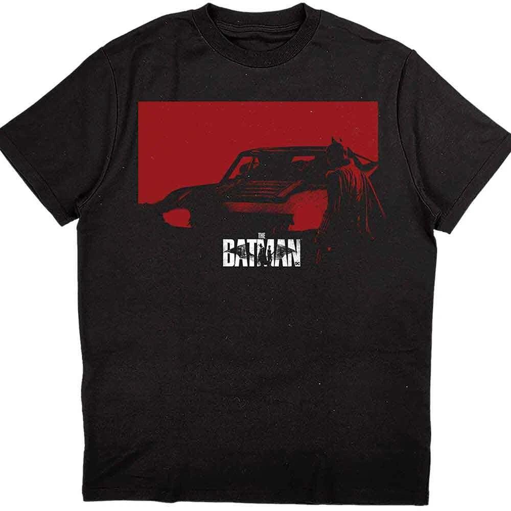 DC Comics Unisex T-Shirt: The Batman Red Car (Small) L