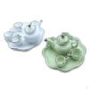 Set Dollhouse Miniature Dining Ware Ceramics Tea Plate Mug Pot Tableware Mini Kitchen Decor