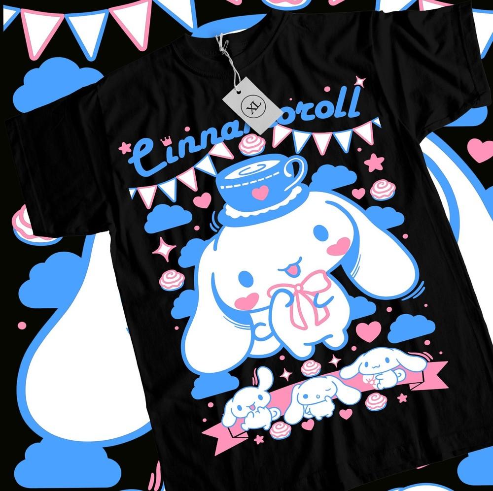 Sanrio Cinnamoroll T-shirt Anime Manga Funny Friends Girl Tee shirt All Size Unisex T-Shirt XXXL