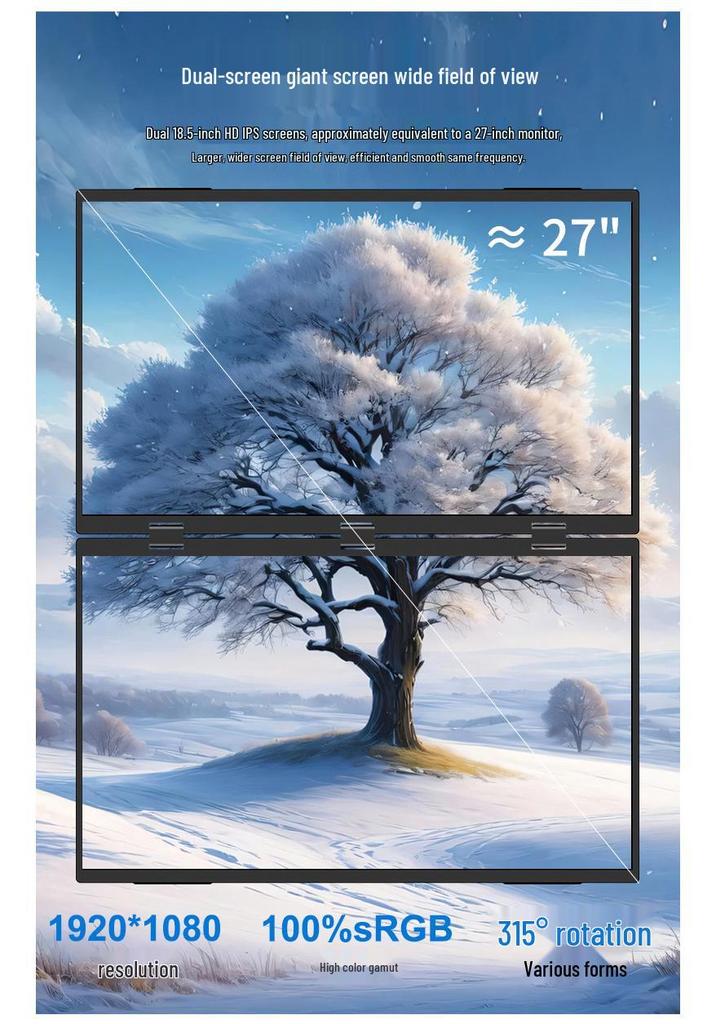 Multi-Screen Portable Notebook Expansion: Dual and Triple Screen Display for Convenient Use and Efficient Stock Trading.