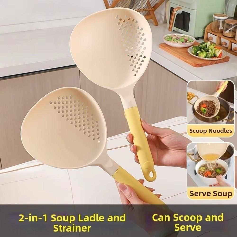 High Heat Resistant Soup Ladle 2 in1 Soup Drain Colander New Vegetable Strainer  Kitchen Use