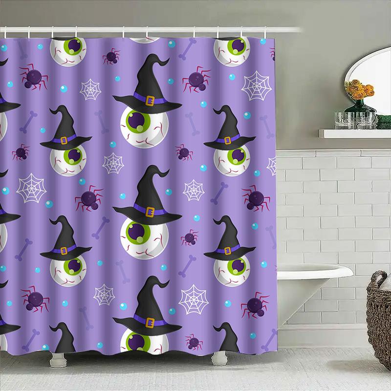 

Tuniu Halloween Bat Eye Shower Curtain Spooky Scary Cute Black Witch Decor Bathroom Curtain W60H190(CM)-1 Pcs