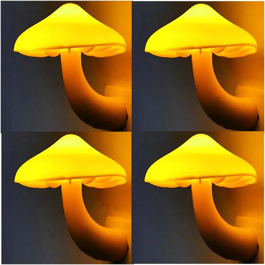 Light Sensor LED Night Light for Adults Kids NightLight Cute Mushroom Night Light Plug in Wall Lamps for Bedroom Bathroom Toilet