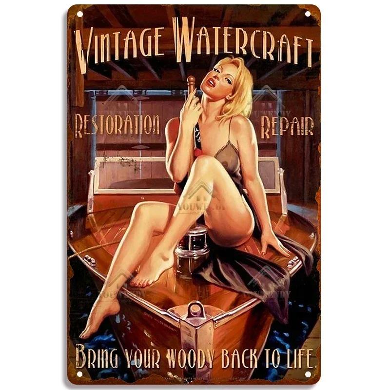 Las Vegas Schönes Mädchen Wandschild Metall Poster Männerhöhlen Wandaufkleber Weißblech Malerei Sexy Frauen Foto Dekor Plaketten