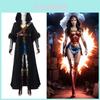 Capa de Cosplay da Mulher-Maravilha Diana Prince em Tecido de Poliéster para Festas a Fantasia e Eventos de Anime