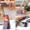 Leather Wallet Card Holder Case for Samsung Galaxy Z Flip 7 FE 6 5 4 3 ZFlip Flip6 Flip5 Flip4 Flip3 Crossbody Lanyard Bag Cover