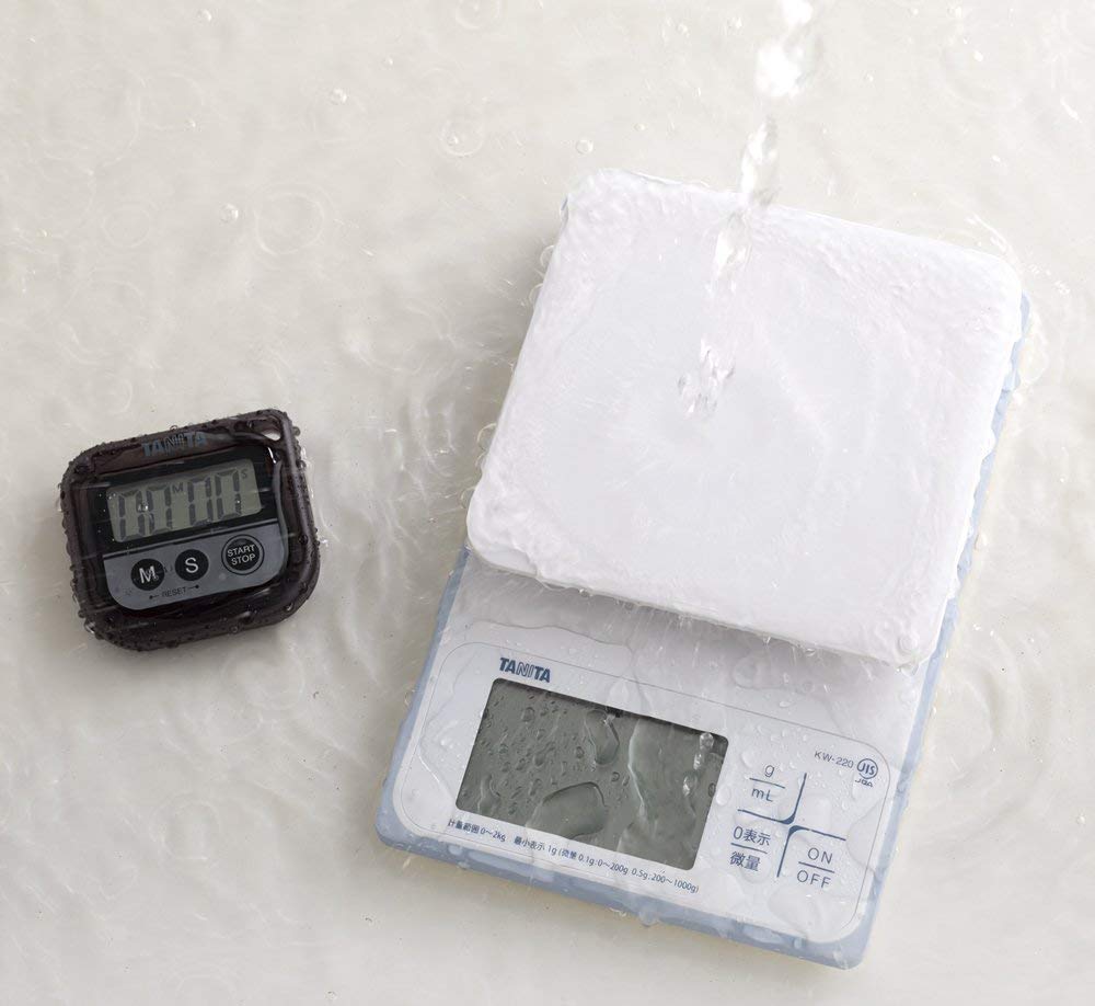 Tanita Kitchen Study with Magnetic BK Timer, Waterproof, Included, 100-Minute Counter, Washable, Black, TD-376N