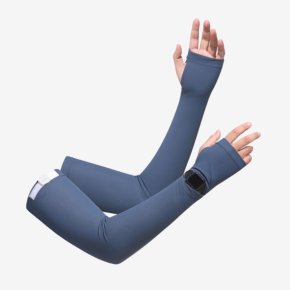 Sommer Herren Eis Seide Ärmel UPF50 Kühlende Armstulpen Outdoor Fahren Atmungsaktiv UV-Schutz Fingerlos Kühlende Armstulpen
