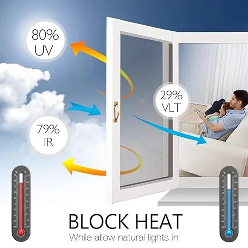Glass Privacy Film One Way Daytime Privacy Static Cling Sun Blocking Anti Uv Reflective Window Tint For Home And Office