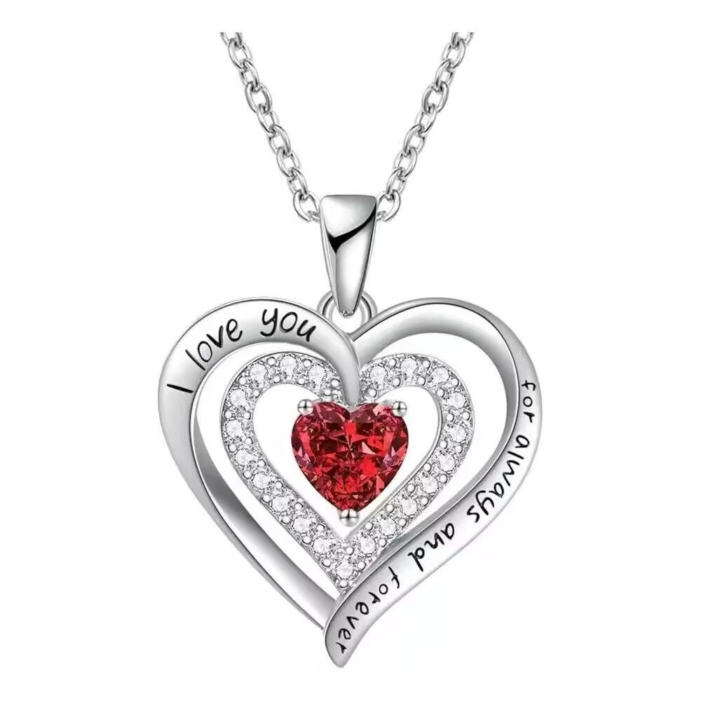 Heart-Infinity Rhinestone Pendant Birthstone Jewelry