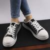 Large size round head casual color matching women's shoes lace-up comfortable fashion sports shoes retro canvas